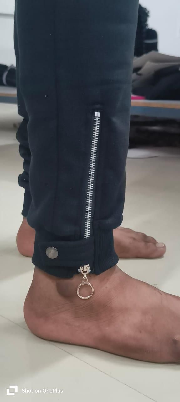 Men's Fleece Black Casual Track Pants - Acartopia