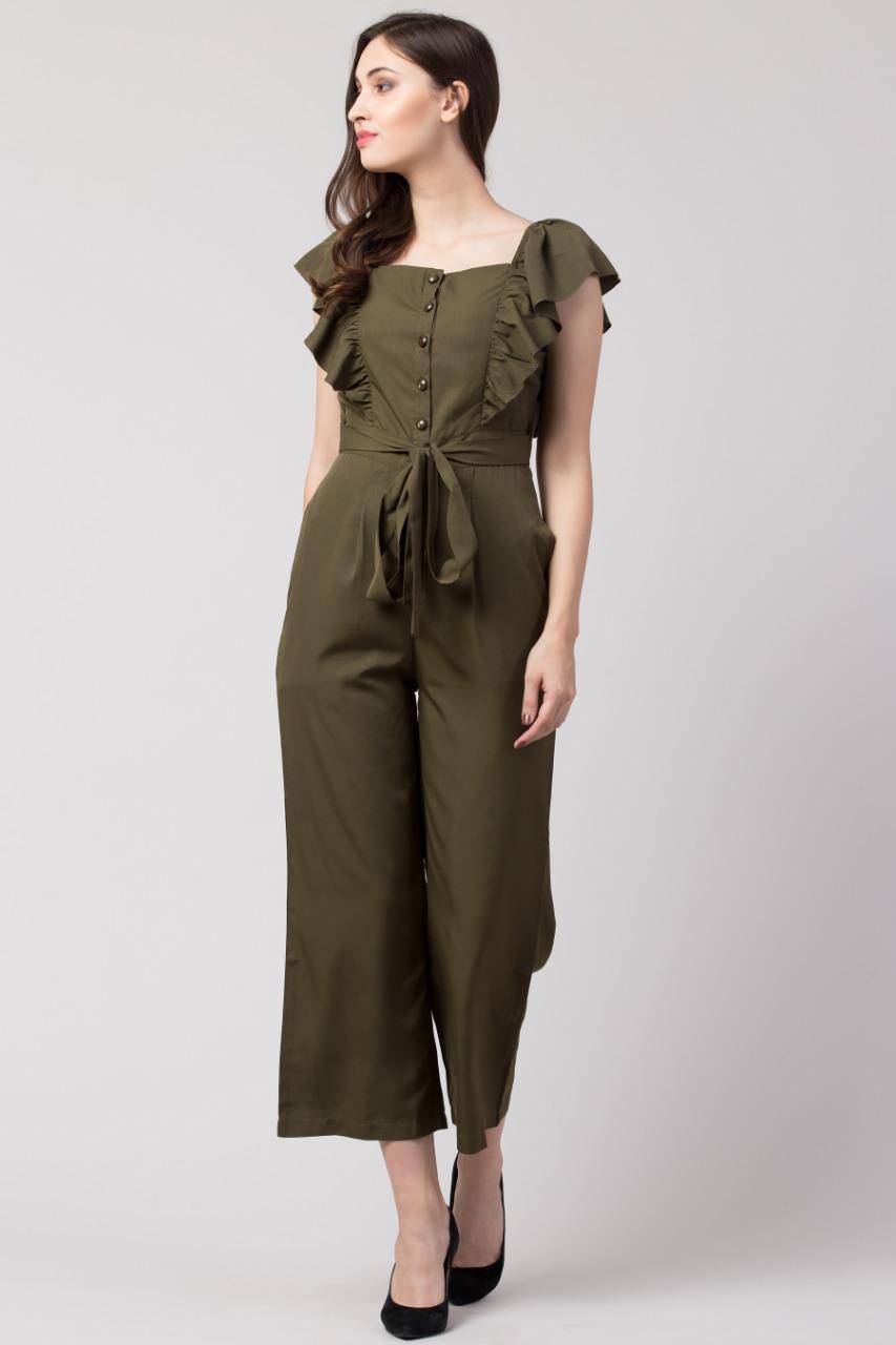 Verve Studio Polyester Solid Jumpsuit - Acartopia